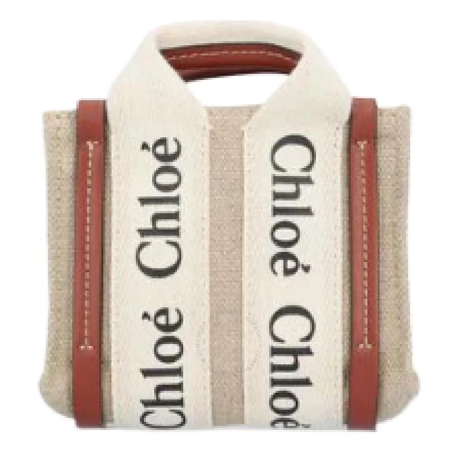 Chloé Nano Woody Linen Canvas Tote 3