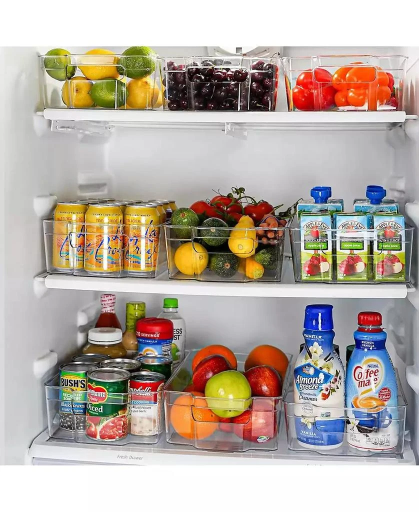 Zulay Kitchen 4 Pack Large Clear Fridge Organizers and Storage 6