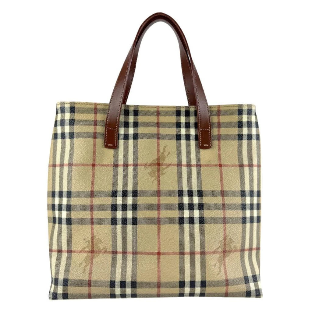 Burberry Coated Canvas Leather Handbag (Pre-Owned)