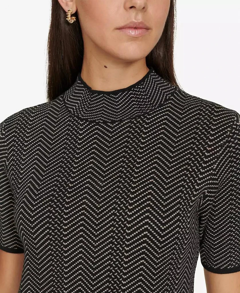 Calvin Klein Women's Mock-Neck Jacquard Sheath Dress 6