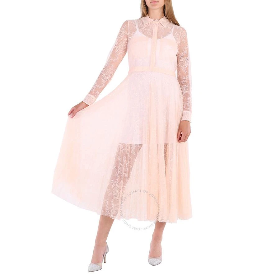 Burberry Ladies Pleated Lace Dress In Powder Pink 2