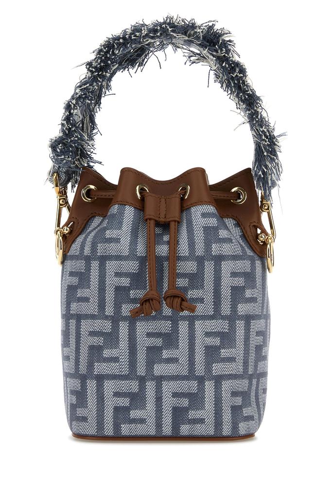 Fendi Embroidered denim mini Fendigraphy handbag - BeyondStyle