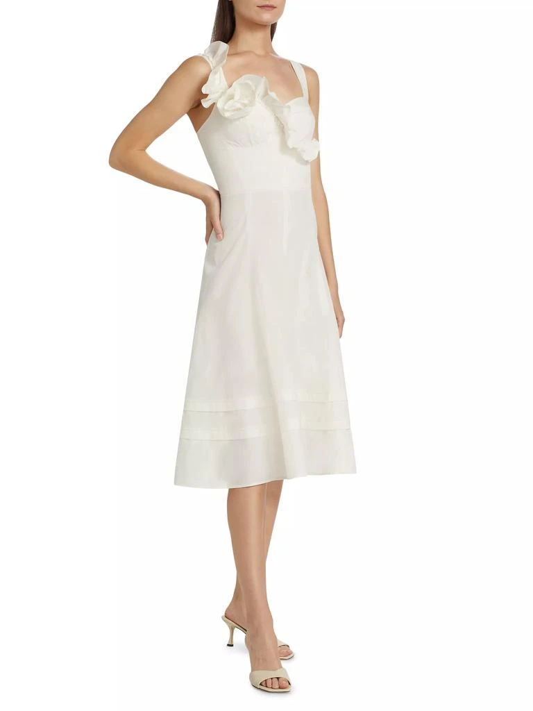 Marchesa Rosa Cotton Ruffled Sweetheart Midi-Dress 2