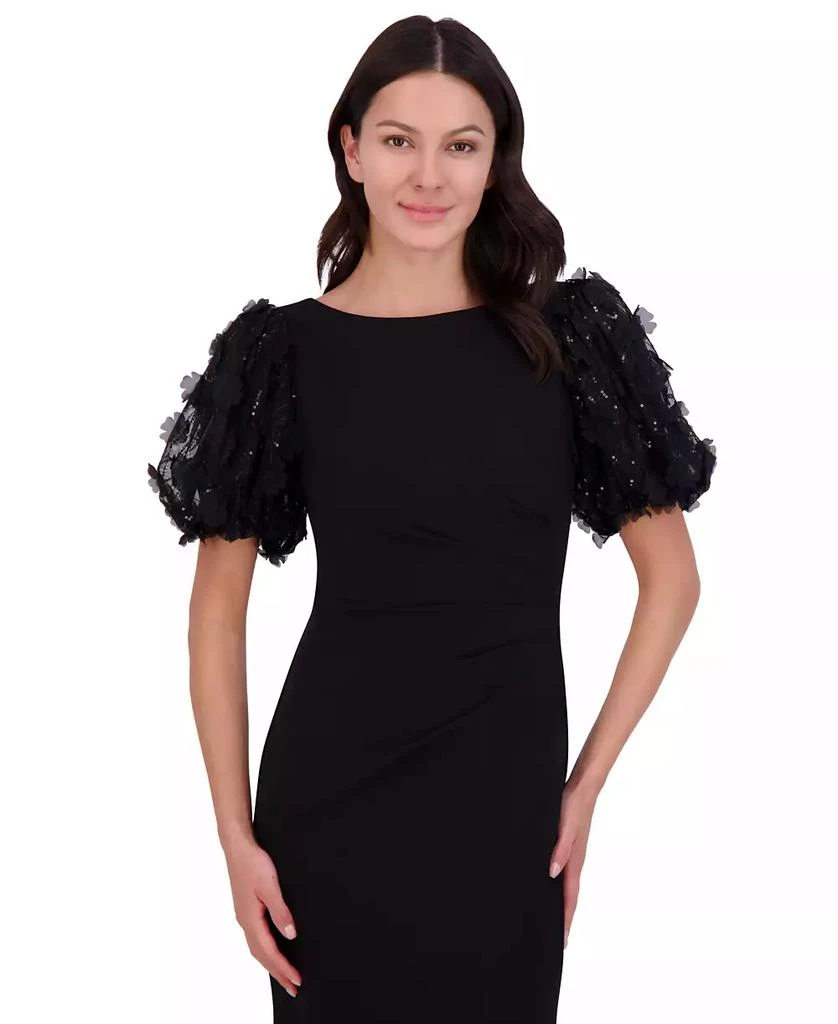 Eliza J Women's Sequin 3D-Petal Puff-Sleeve Gown 3