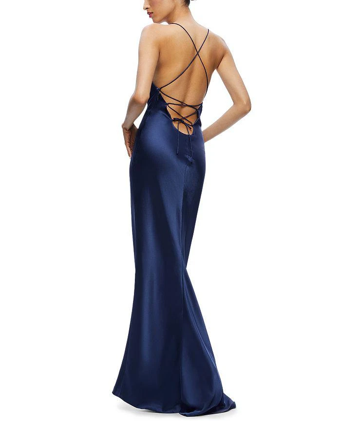 Alice + Olivia Montana Lace Up Back Slip Gown 9