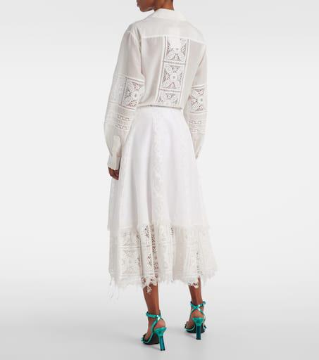 Loewe Paula's Ibiza cotton and silk midi skirt - Dresses