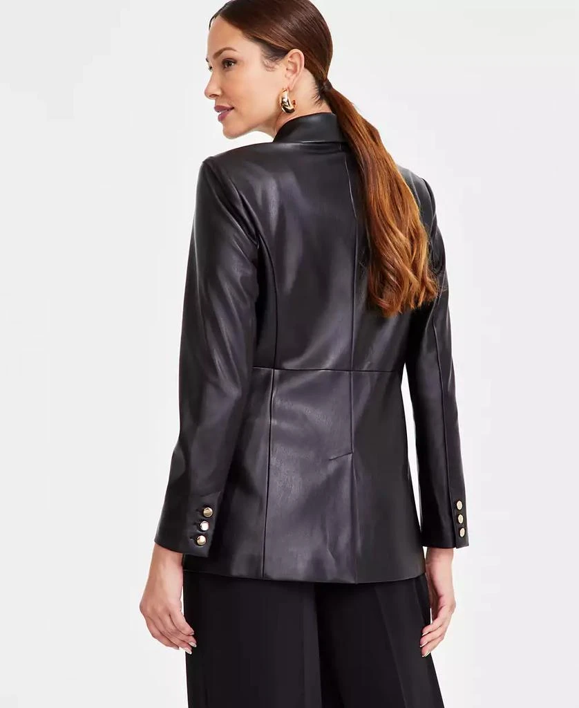 INC International Women's Faux-Leather Single-Button Blazer, Exclusively at Macy's 4