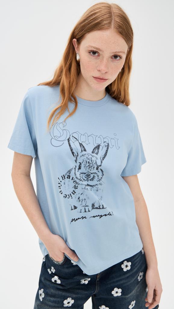 Ganni Future Basic Jersey Bunny Relaxed T-Shirt