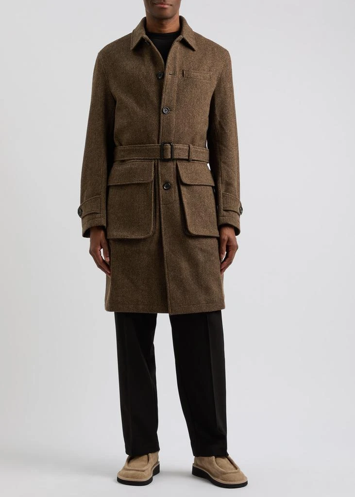 Oliver Spencer Grandpa herringbone wool coat 4