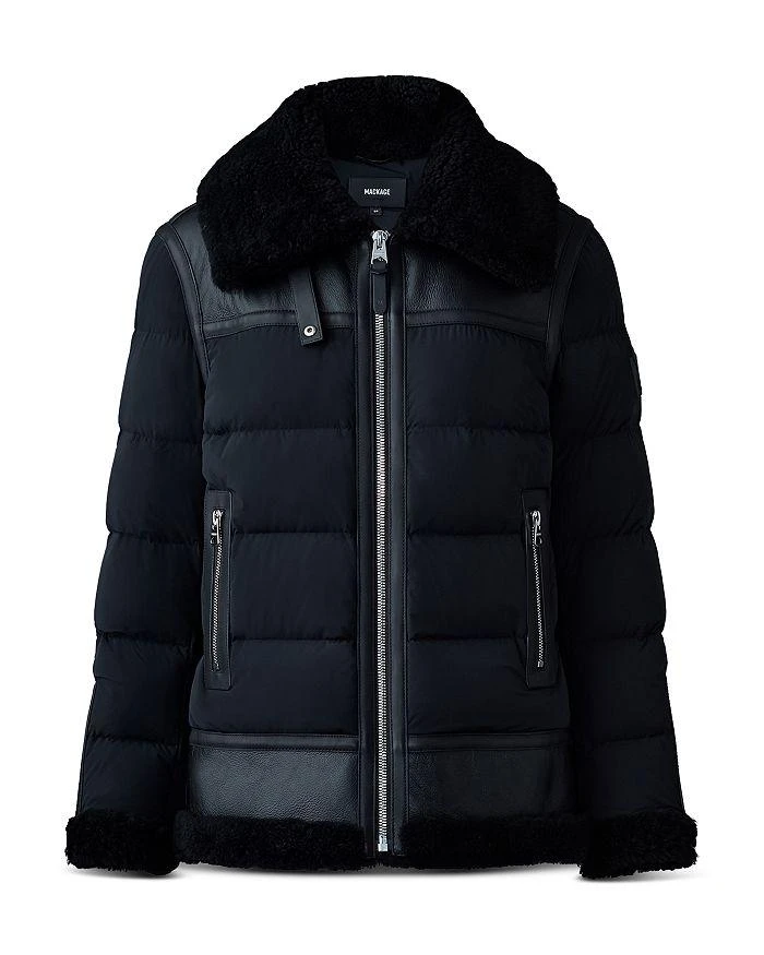 Mackage Vanna Mixed-Media Shearling Down Jacket 4
