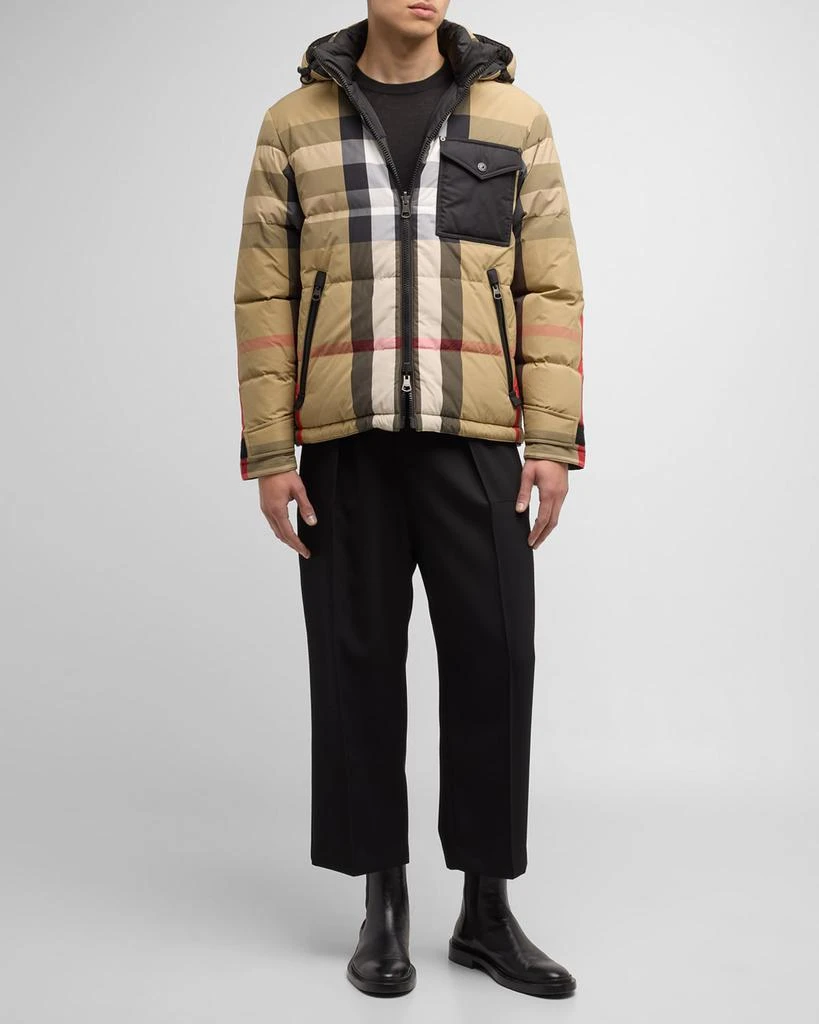 Burberry Men's Rutland Check Reversible Puffer Jacket 2