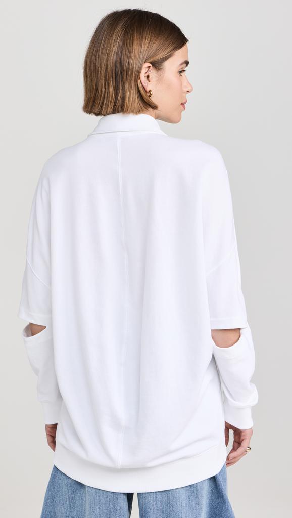 Tibi Summer Sweatshirting Polo Collar Sweatshirt