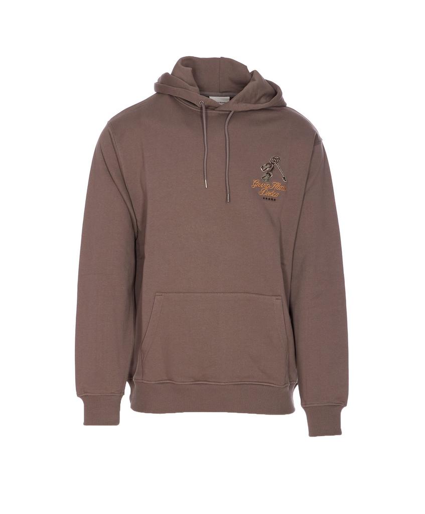 Drôle de Monsieur Drôle de Monsieur Logo Embroidered Drawstring Hoodie