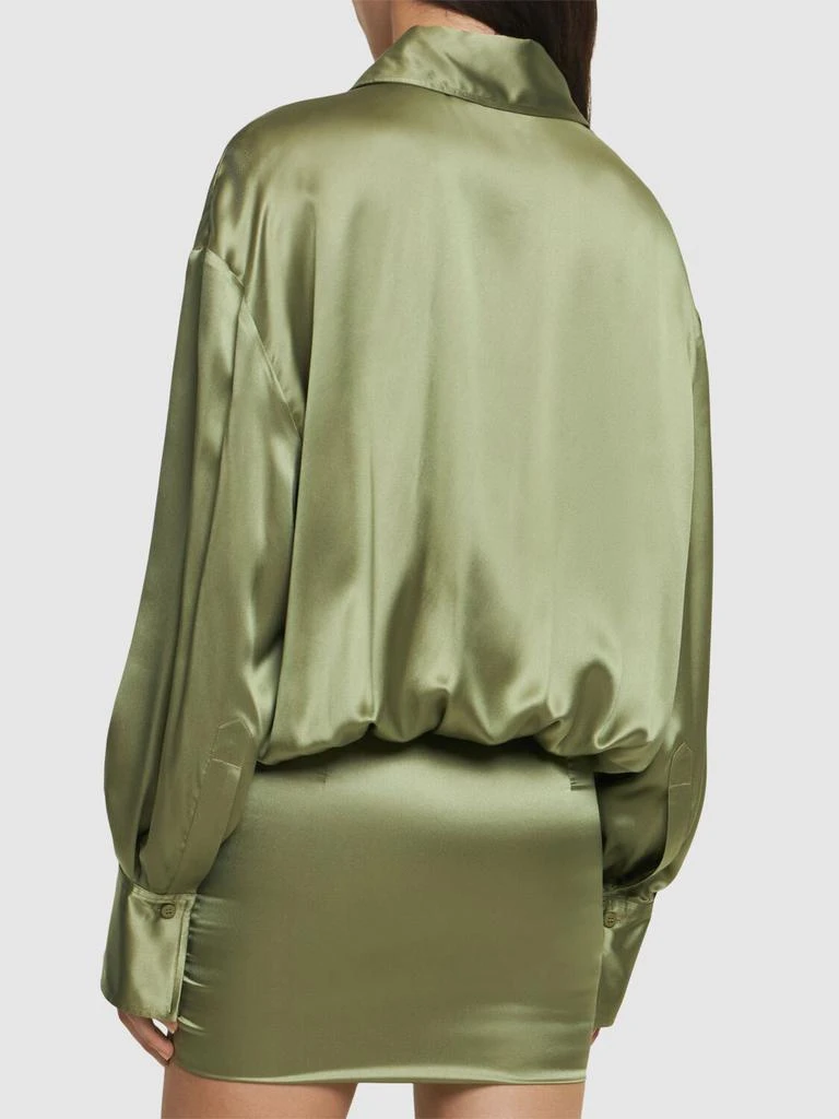 The Attico Satin Long Sleeve Mini Dress 2