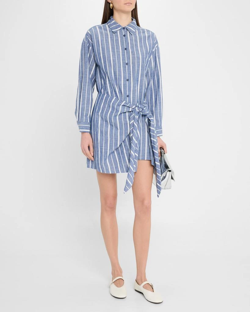 Apiece Apart Alessandra Striped Chambray Mini Shirtdress 4