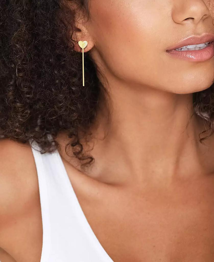 Essentials And Now This High Polished Cubic Zirconia Pave Heart C Hoop Earring, Gold Plate