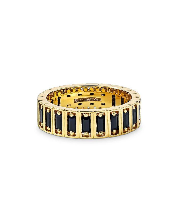 Suzanne Kalan Men
s 18K Yellow Gold Inlay Black Sapphire Eternity Band
