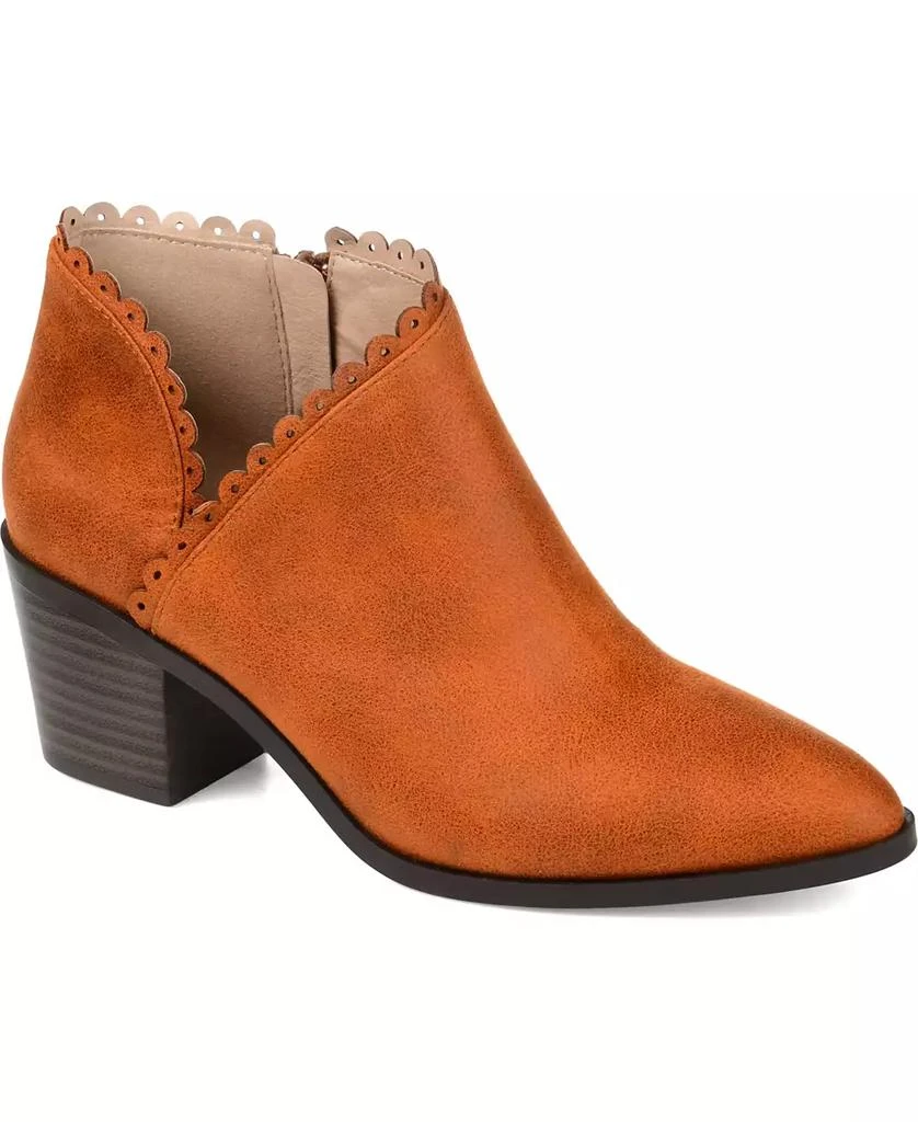 Journee Collection Women's Tessa Scalloped Block Heel Booties 22
