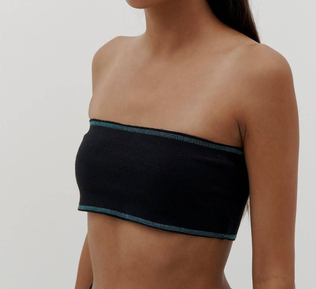 Bassike Slim Rib Bandeau In Black