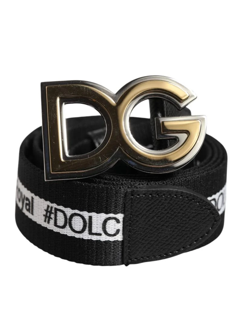 Dolce 
Gabbana Cotton Metal DG Logo gold Buckle Men
s Belt