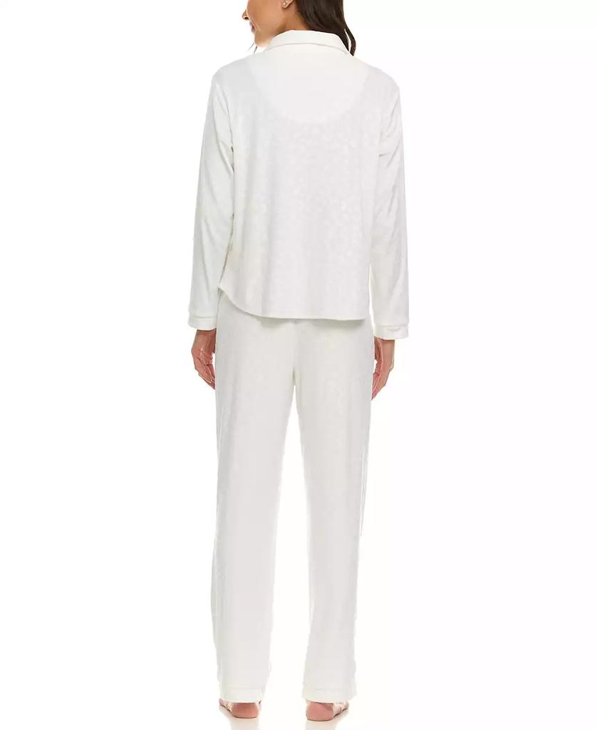 Flora Nikrooz Women's Addie Printed Velour Long Sleeve Pajama Set