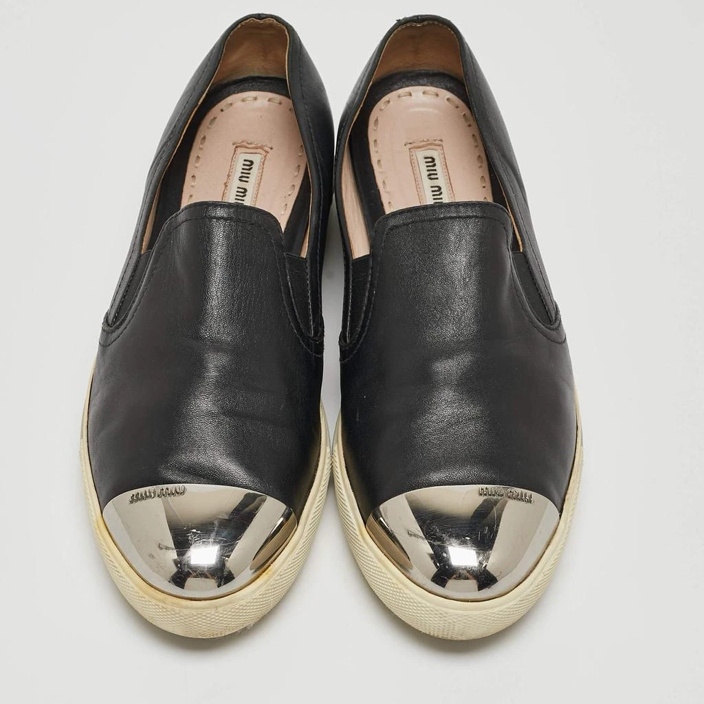 Miu Miu Miu Miu Black Leather Slip On Sneakers Size 41 3