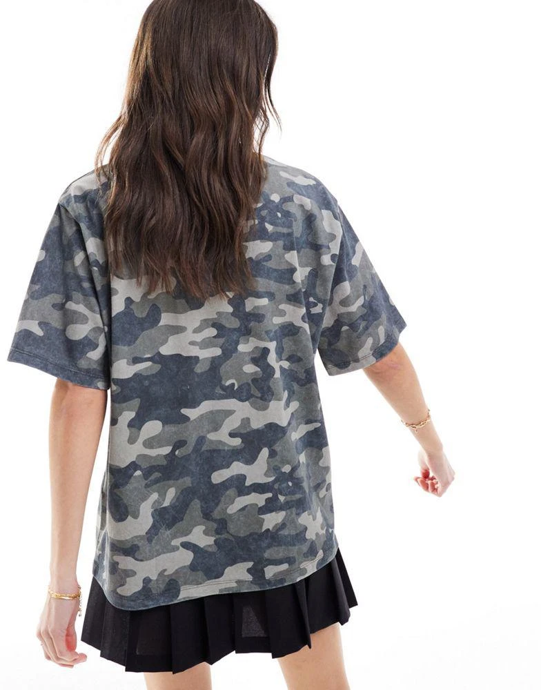 ASOS ASOS DESIGN oversized t-shirt with graphic in washed camo print 4