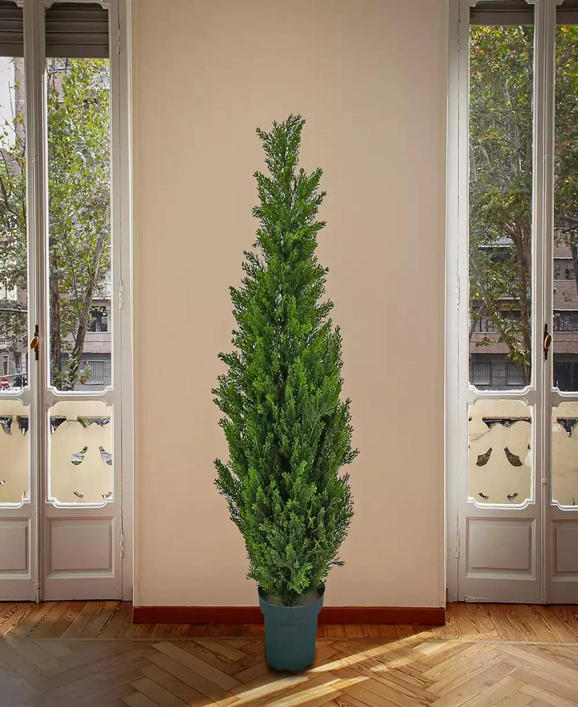 National Tree Company 50 Cedar Tree in Dark Green Round Growers Pot 3