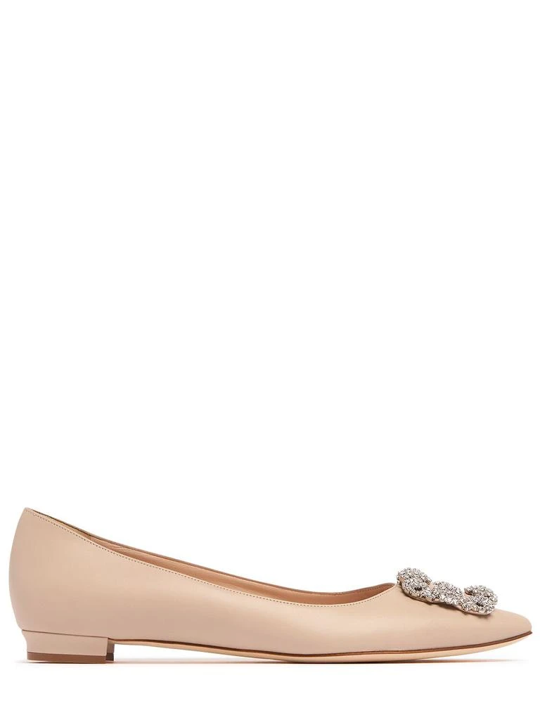 Manolo Blahnik 10mm Hangisi Leather Flats 1