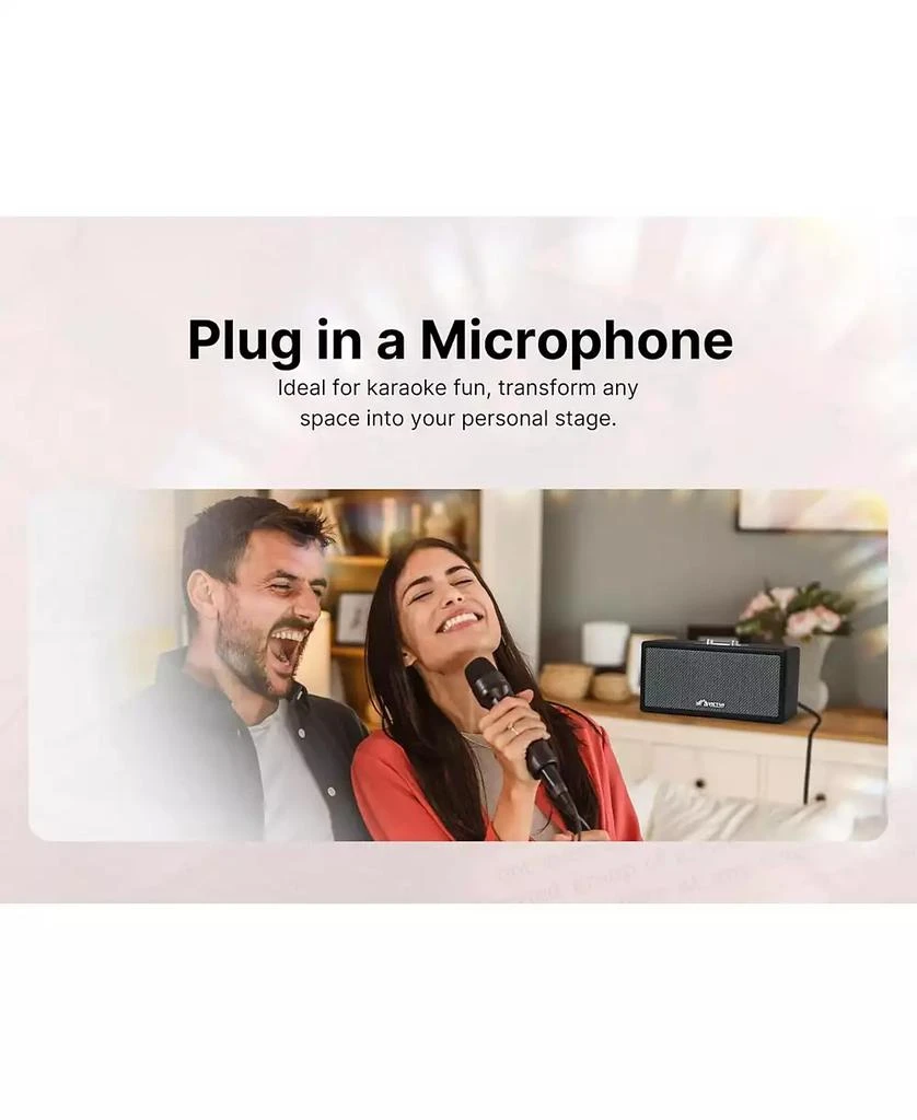 Victor VAS-3003 Portable Bluetooth Speaker with Radio and USB Reader - Cream 2