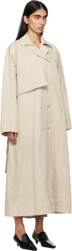 LAUREN MANOOGIAN Beige Overlay Trench Coat