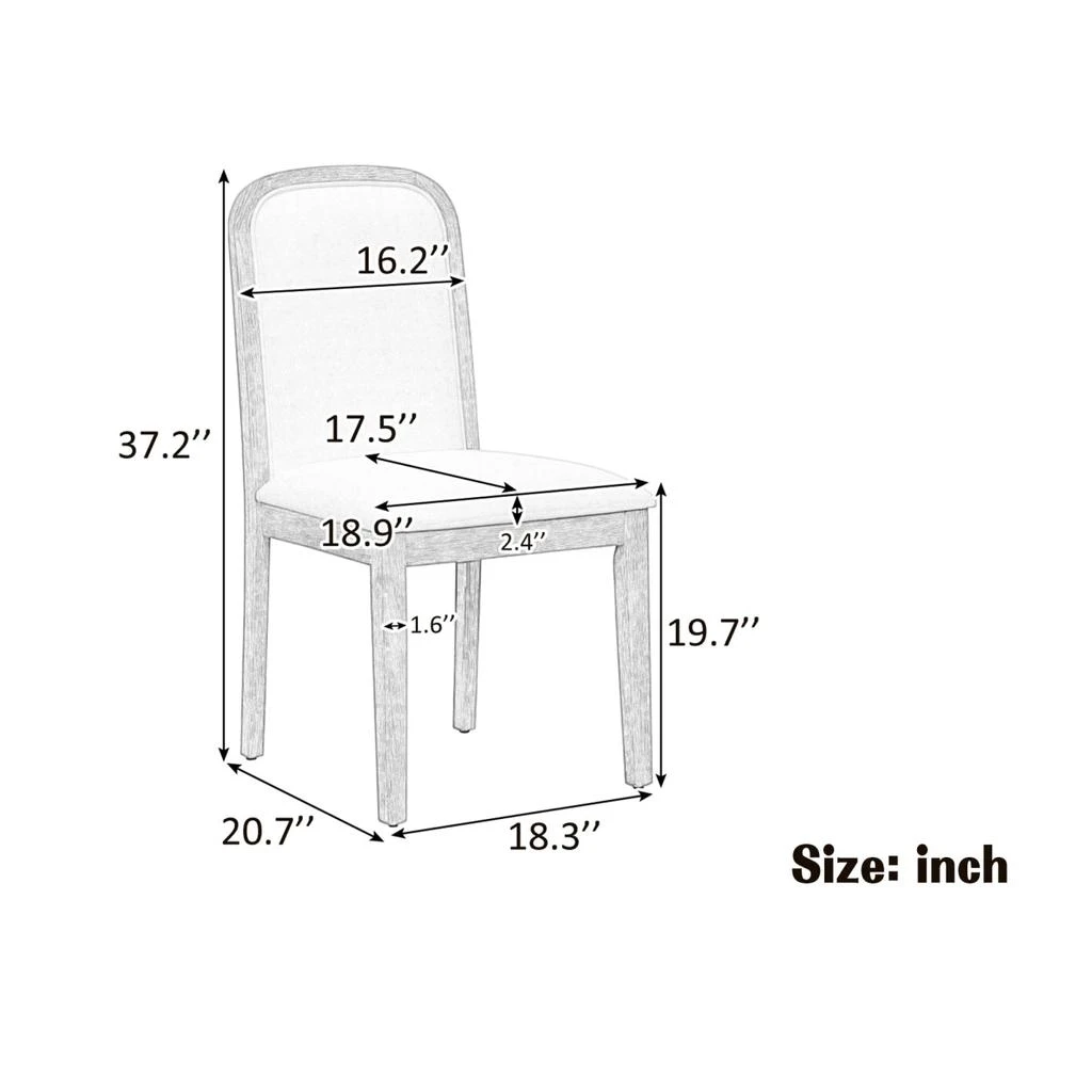 Streamdale Furniture Streamdale Vintage Upholstered Dining Chairs - Set of 4 (Natural Wood Wash) 2