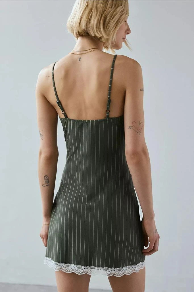 Urban Outfitters UO Devin Pinstripe Lace-Trim Cami Mini Dress 5
