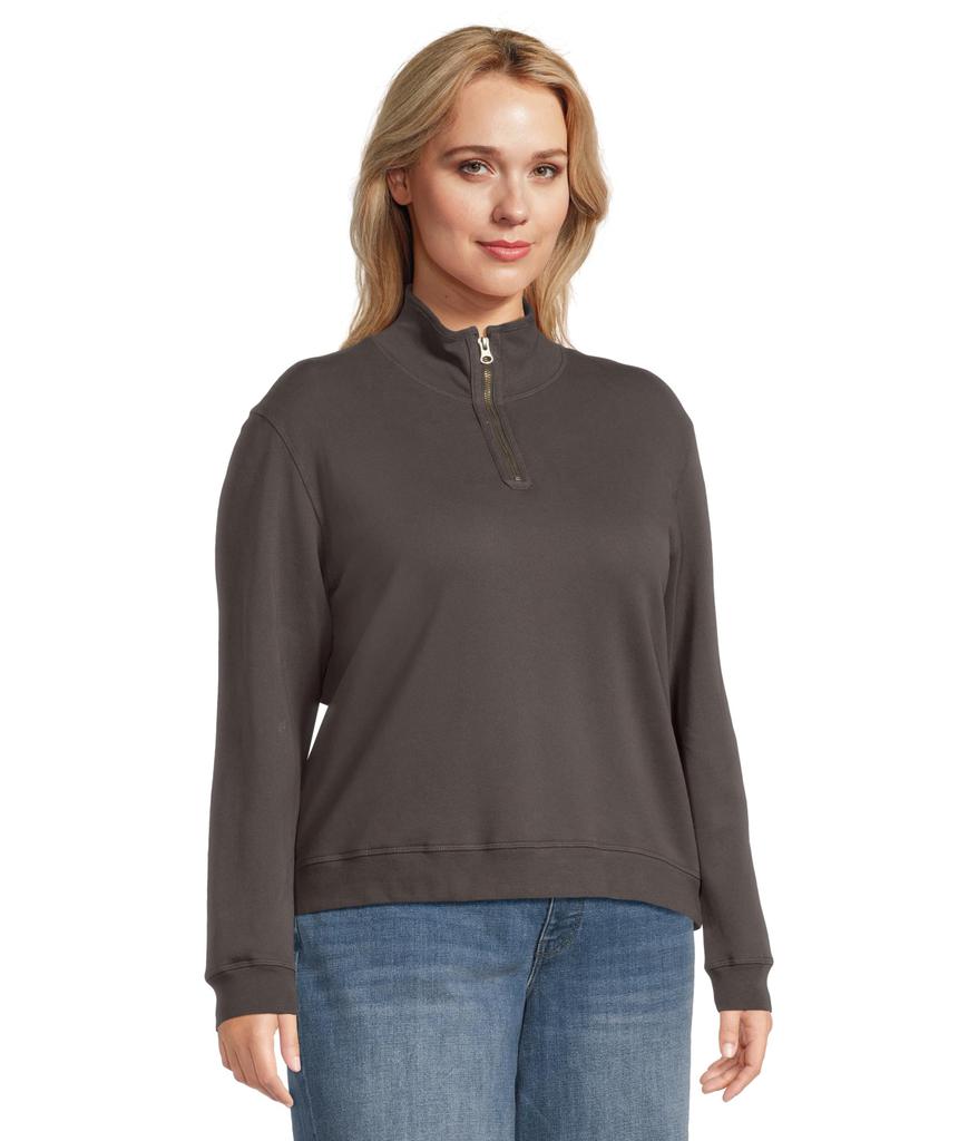 Shop Long Sleeve Half-zip Funnel Neck Sweatshirt on Sale at