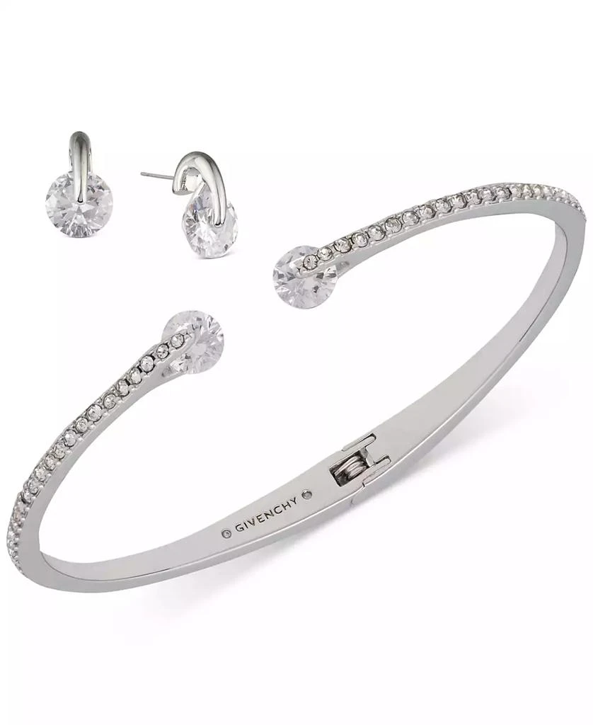 Givenchy 2-Pc. Set Color Floating Stone & Crystal Cuff Bangle Bracelet & Matching Stud Earrings 1