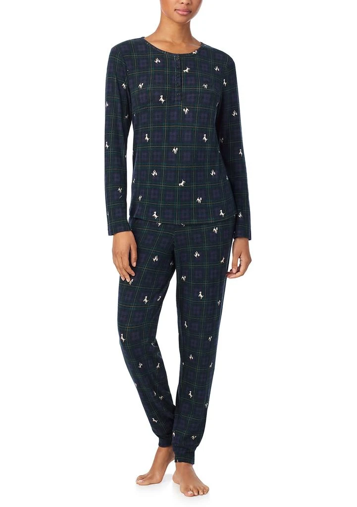 Ralph Lauren Long Sleeve Henley Jogger Pant Pajama Set 1