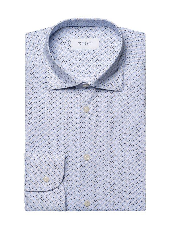 Eton Geometric Print Slim Fit Dress Shirt