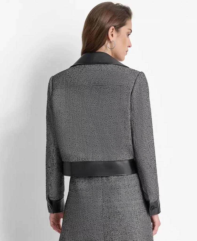DKNY Women's Faux-Leather-Trim Button-Front Jacket 3