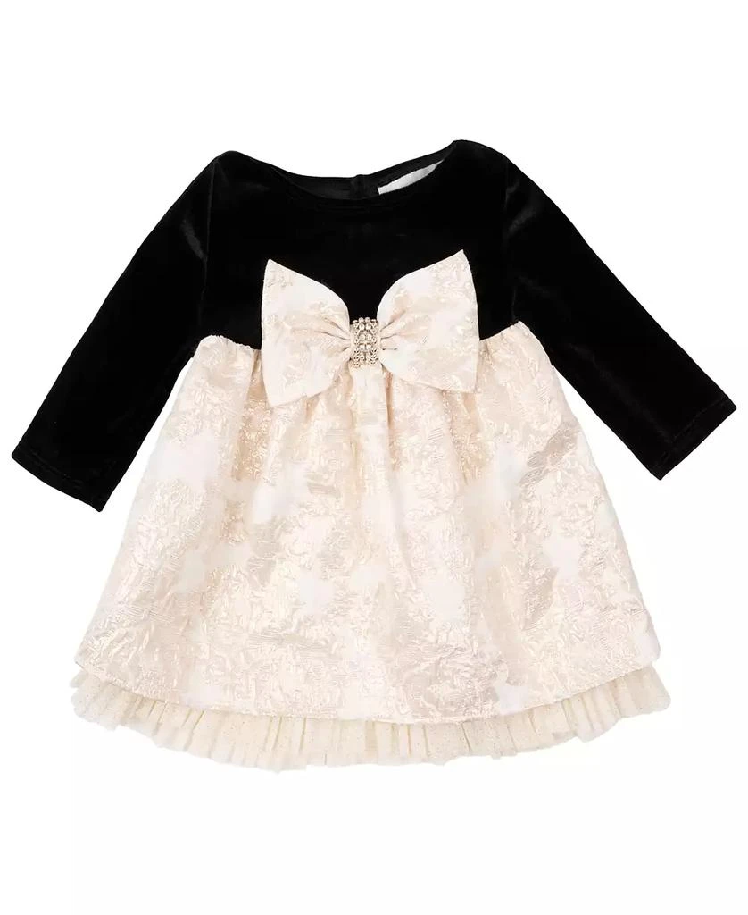 Rare Editions Baby Girl Velvet Brocade Social Dress 2