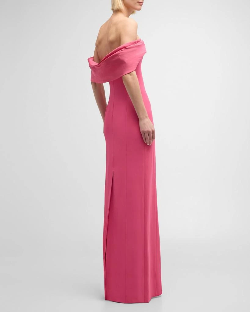 Oscar de la Renta Strapless Column Gown with Draped Detail 6