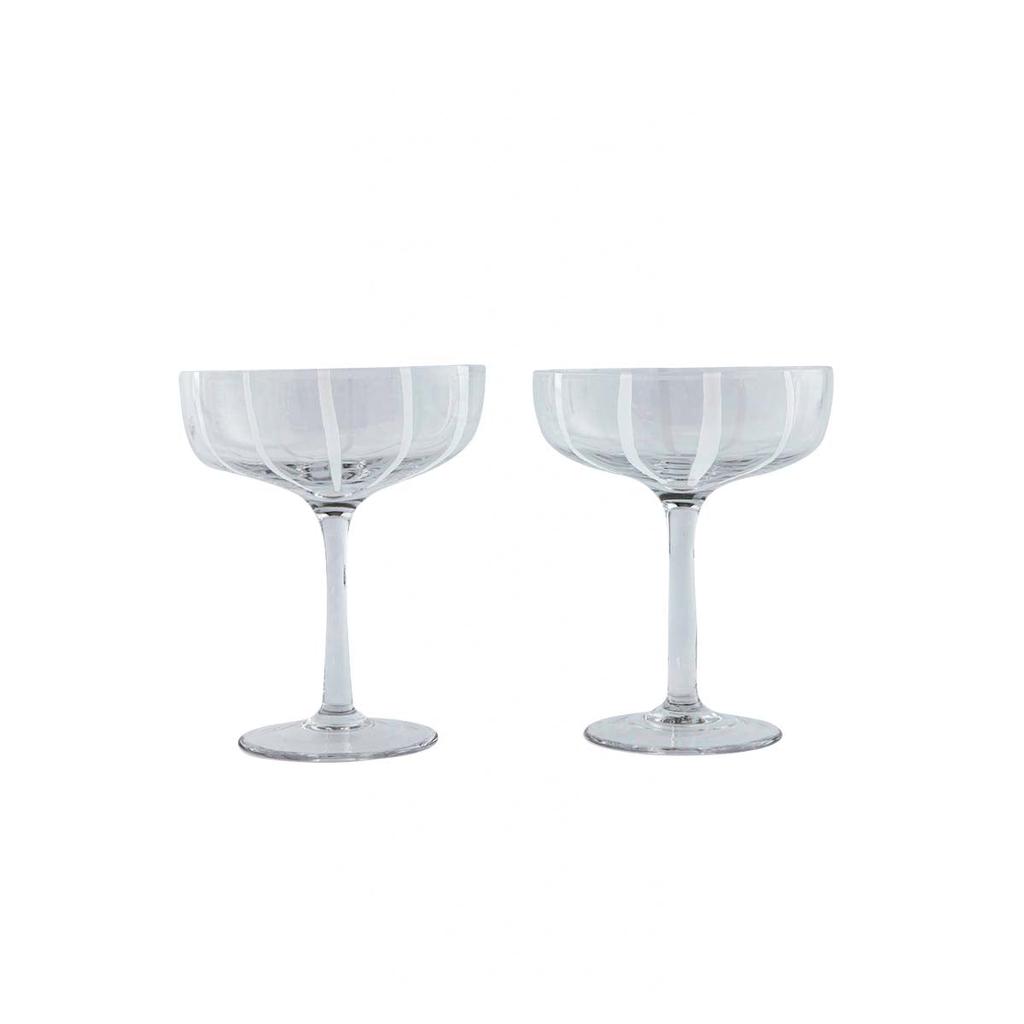 OYOY Living Design Lot De 2 Verres Blanc En Verres Ø11,5xH14cm