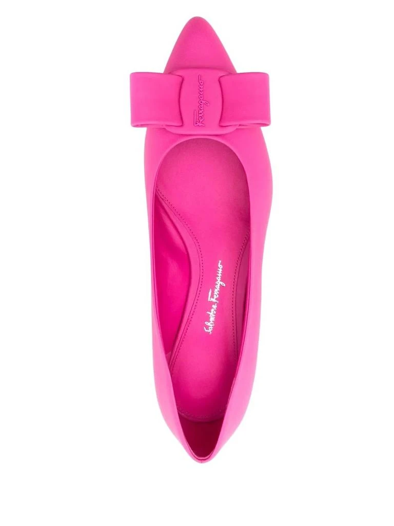 Salvatore Ferragamo Women
s Viva Bow-Detail Leather Ballerina Shoes In Pink 4