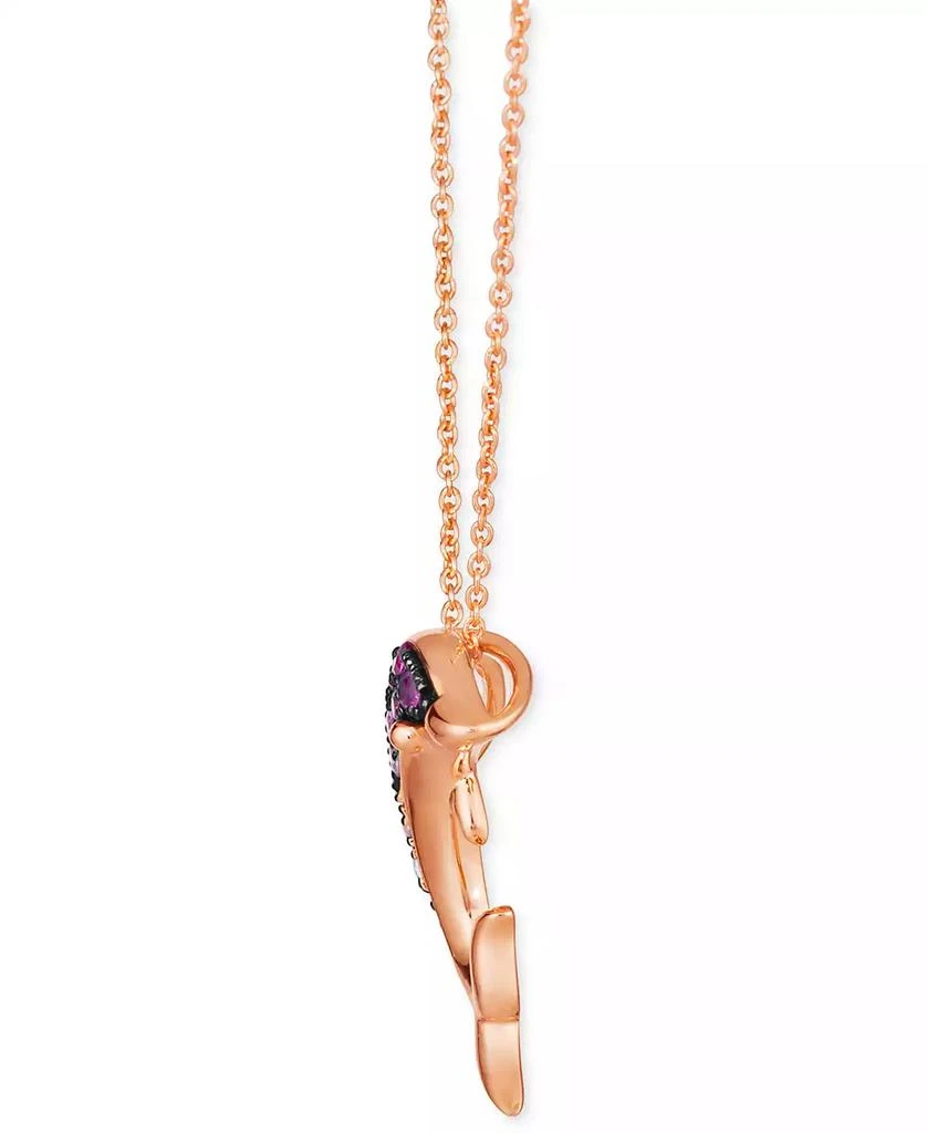Le Vian Strawberry Ombré Sapphire Dolphin Pendant Necklace (1/4 ct. t.w.) in 14k Rose Gold, 18" + 2" extender 2