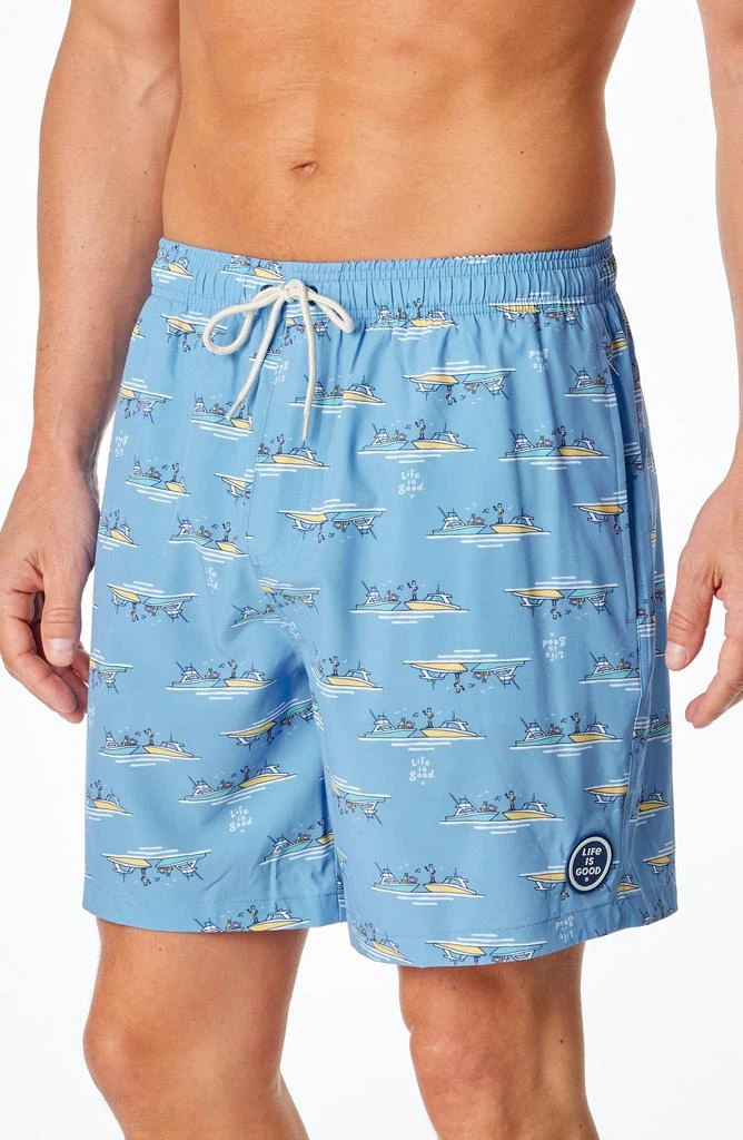 LIFE IS GOOD Jake Boat Print Boardshorts 3