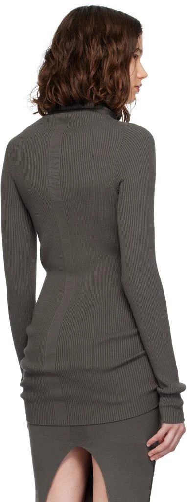 Rick Owens Gray Concordians Ribbed Knit Tube Turtleneck 3