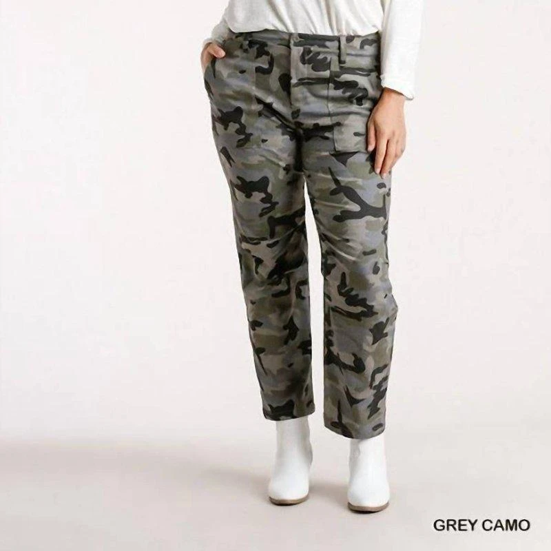 Umgee Camouflage Straight Leg Plus Pant 1