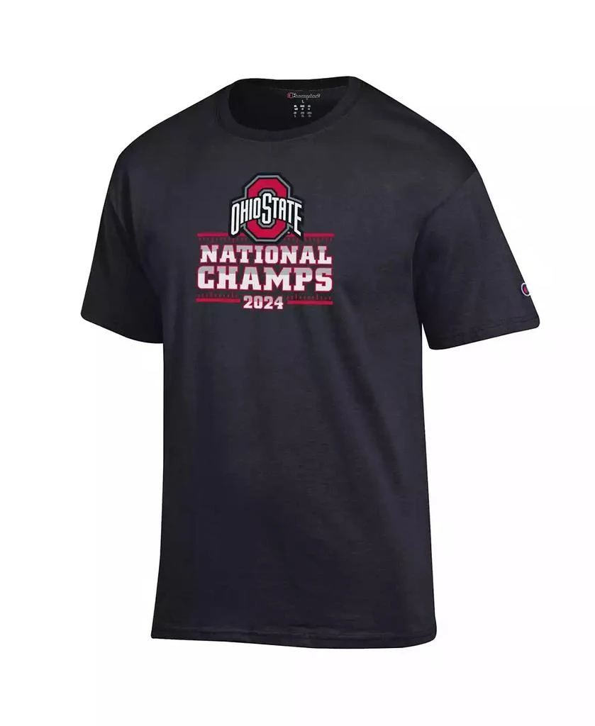 CHAMPION Men's Black Ohio State Buckeyes College Football Playoff 2024 National Champions Schedule T-Shirt 3