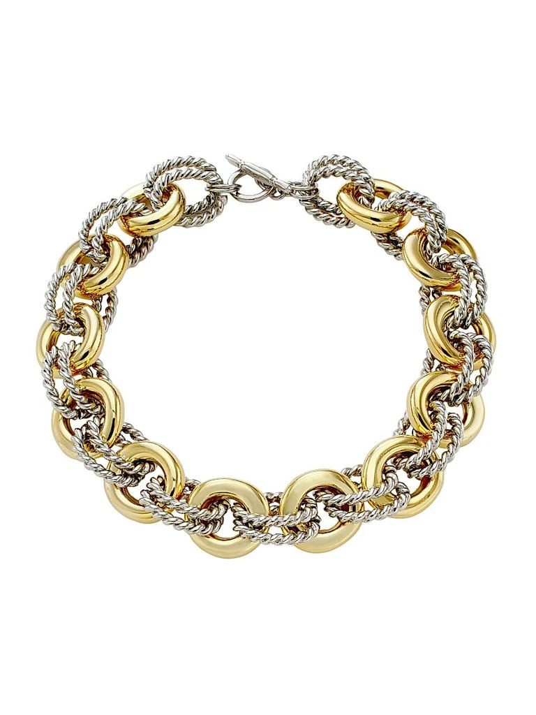 Kenneth Jay Lane Two-Tone Chain Necklace