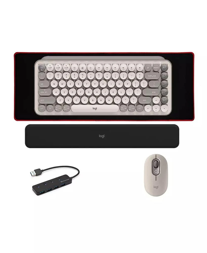 Logitech POP Keys Wireless Mechanical Keyboard and POP Mouse Bundle (Mist)