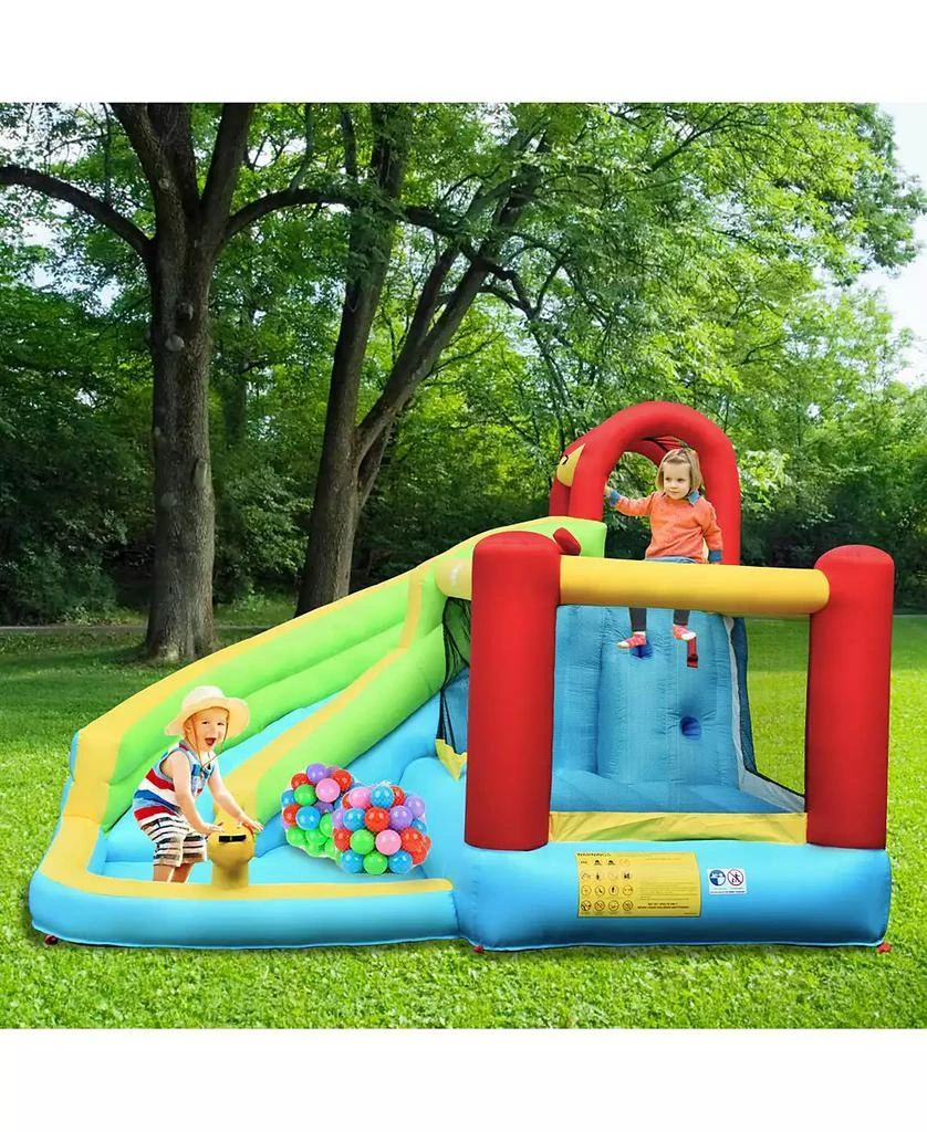 INOLAIT 6-in-1 Inflatable Bounce House with Climbing Wall and Basketball Hoop with Blower 2